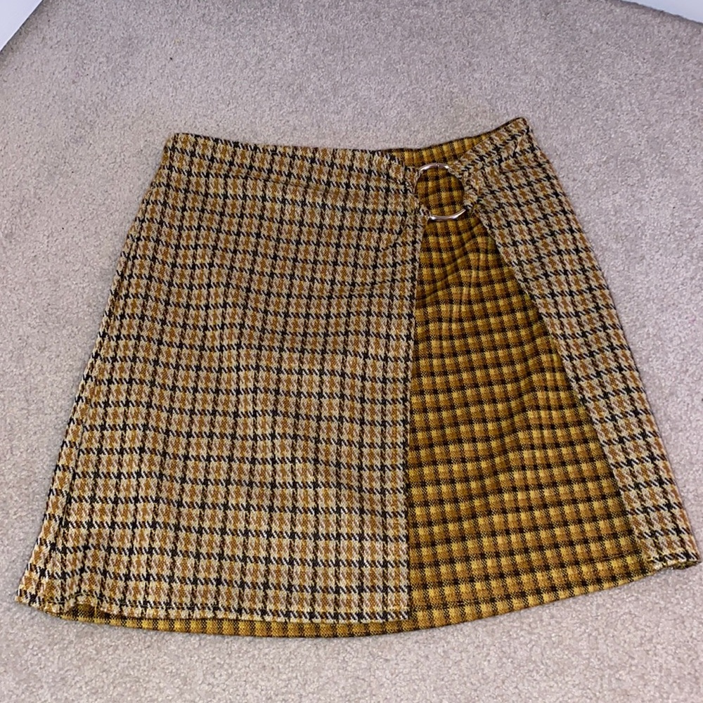 Mustard yellow and brown skirt